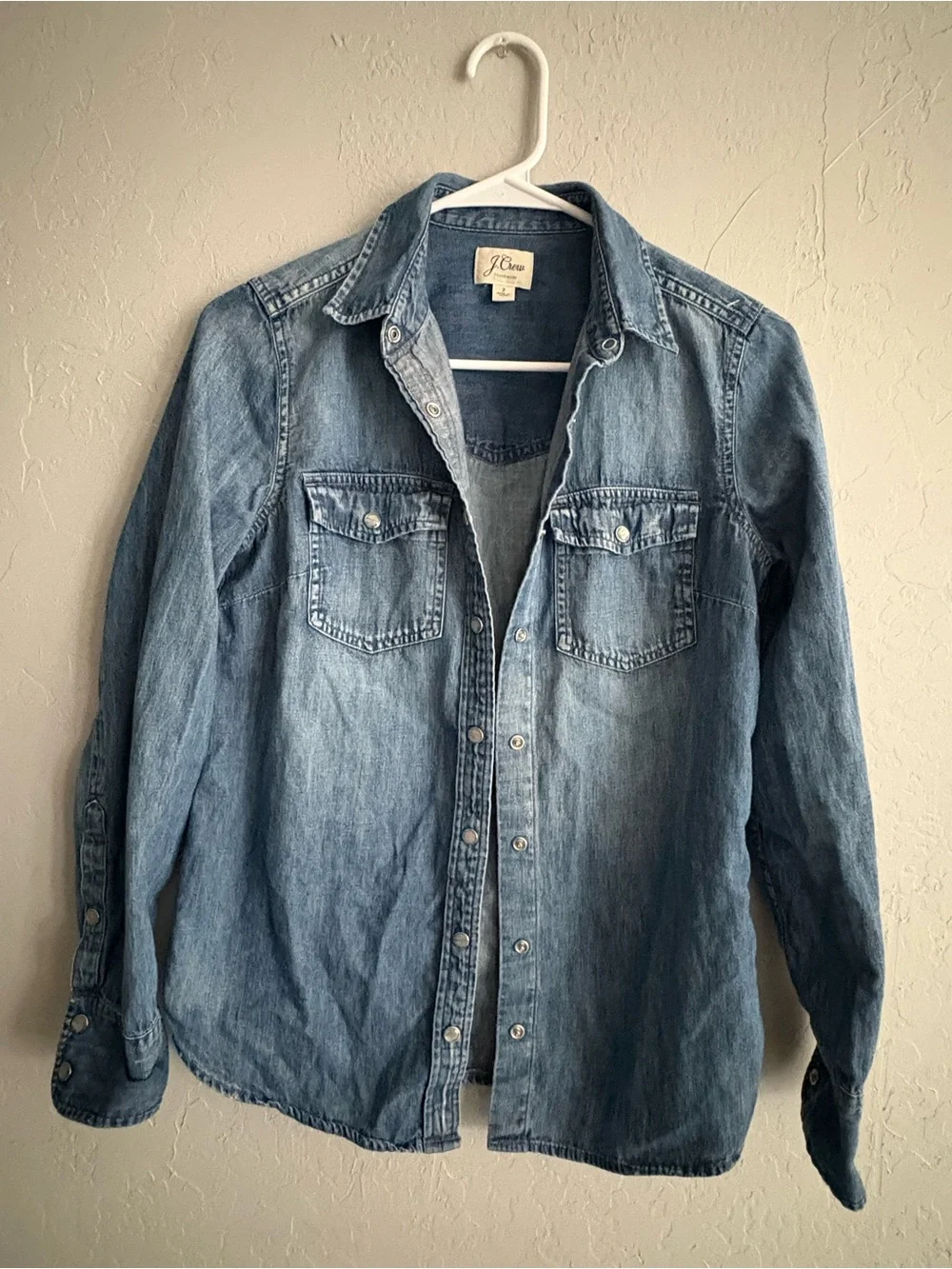 J. Crew Light Blue Denim Button-Up Shirt